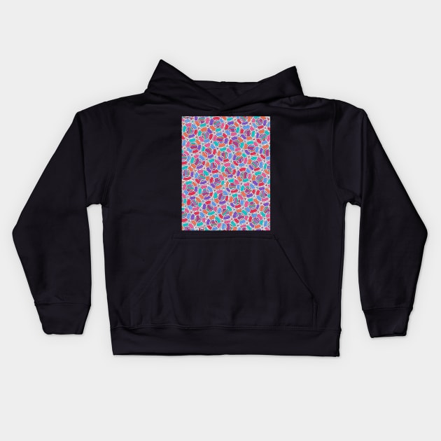 Colorful Circles Maze Kids Hoodie by gorff